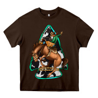 Chocolate Brown bucking bronco arrowhead Heavy Core Tee - Jasminsmagicworld