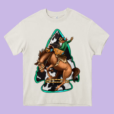 Bucking Bronco Arrowhead Heavy Core Tee Designed By Jasminsmagicworld