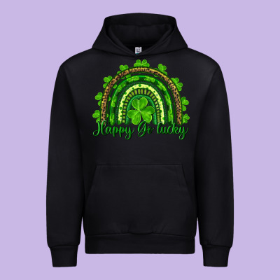 St. Patrick's Day Happy Go Lucky Urban Hoodie Designed By Ranaportraitstore