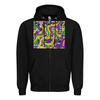 Black mardi gras cowhide Zipper Hoodie - RanaPortraitStore