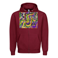 Burgundy mardi gras cowhide Zipper Hoodie - RanaPortraitStore