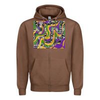 Chestnut mardi gras cowhide Zipper Hoodie - RanaPortraitStore