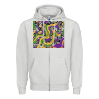 Dove Grey mardi gras cowhide Zipper Hoodie - RanaPortraitStore