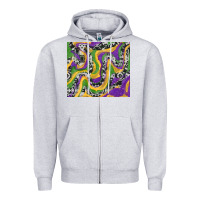Heather Grey mardi gras cowhide Zipper Hoodie - RanaPortraitStore