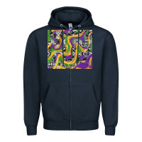 Navy mardi gras cowhide Zipper Hoodie - RanaPortraitStore