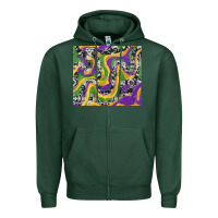 Sports Green mardi gras cowhide Zipper Hoodie - RanaPortraitStore