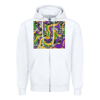 White mardi gras cowhide Zipper Hoodie - RanaPortraitStore