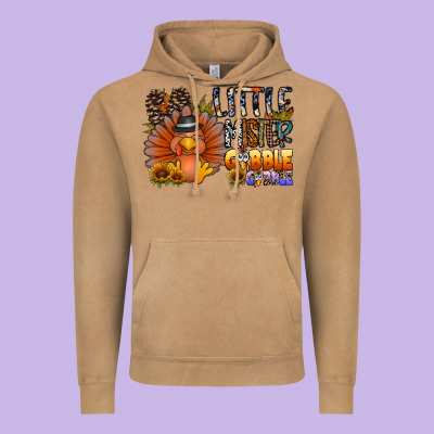 Little Mister Gobble Gobble Vintage Hoodie Designed By Cowhidedigitalart