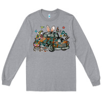 Heather Grey Happy Easter Long Sleeve Tee - CowhideDigitalArt