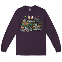 Plum Happy Easter Long Sleeve Tee - CowhideDigitalArt