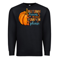 Black Autumn leaves and pumpkin please Premium Sweatshirt - RanaPortraitStore