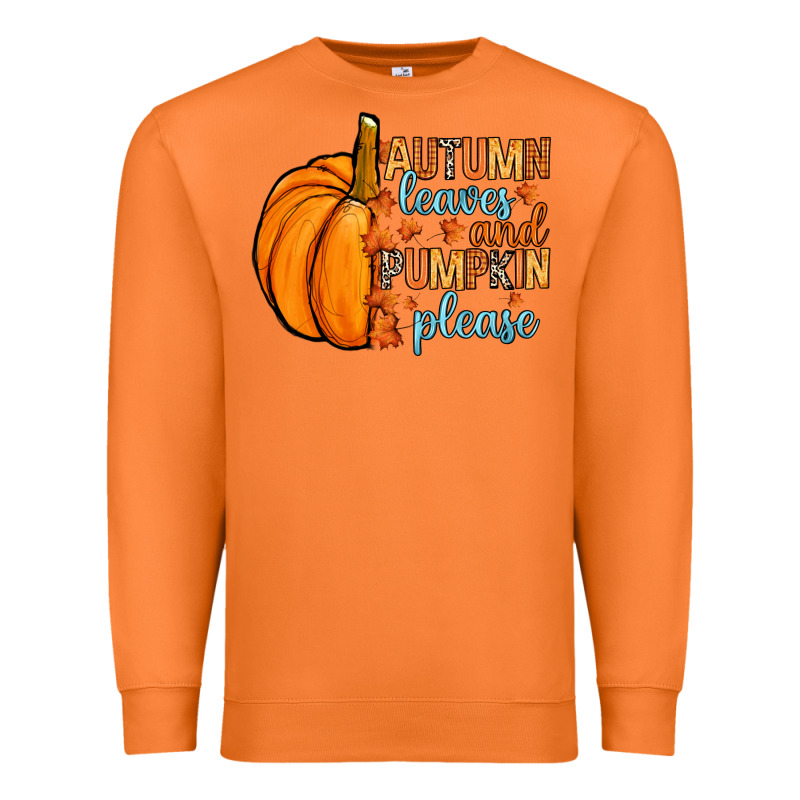 Autumn Leaves And Pumpkin Please Premium Sweatshirt by RanaPortraitStore | Teevron