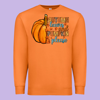 Autumn Leaves And Pumpkin Please Premium Sweatshirt Designed By Ranaportraitstore