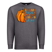 Charcoal Heather Autumn leaves and pumpkin please Premium Sweatshirt - RanaPortraitStore