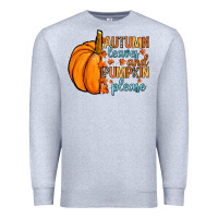 Heather Grey Autumn leaves and pumpkin please Premium Sweatshirt - RanaPortraitStore