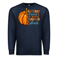 Navy Autumn leaves and pumpkin please Premium Sweatshirt - RanaPortraitStore