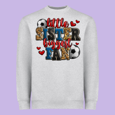 Little Sister Biggest Fan Soccer Heavyweight Sweatshirt Designed By Jasminsmagicworld
