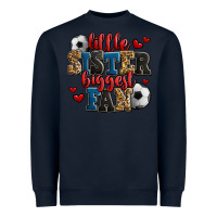 Navy little sister biggest fan soccer Heavyweight Sweatshirt - Jasminsmagicworld
