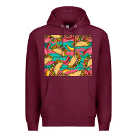 Burgundy mexican taco paper glitter leopard wooden Premium Hoodie - Artiststas