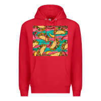 Red mexican taco paper glitter leopard wooden Premium Hoodie - Artiststas