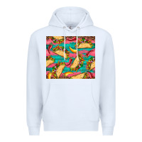 White mexican taco paper glitter leopard wooden Premium Hoodie - Artiststas