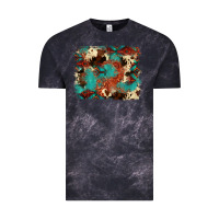 Cloud Black aztec turquoise glitter cowhide  tooled leather ba Vintage Tee - FaDigitalArtStudio