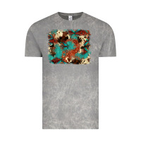 Cloud Rock aztec turquoise glitter cowhide  tooled leather ba Vintage Tee - FaDigitalArtStudio
