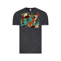 Vintage Black aztec turquoise glitter cowhide  tooled leather ba Vintage Tee - FaDigitalArtStudio