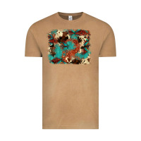 Vintage Camel aztec turquoise glitter cowhide  tooled leather ba Vintage Tee - FaDigitalArtStudio