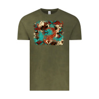 Vintage Olive aztec turquoise glitter cowhide  tooled leather ba Vintage Tee - FaDigitalArtStudio