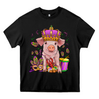 Black mardi gras pig Heavy Core Tee - OliviaCreatesArt
