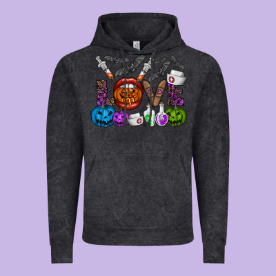 Love  Halloween Vintage Hoodie Designed By Cowhidedigitalart