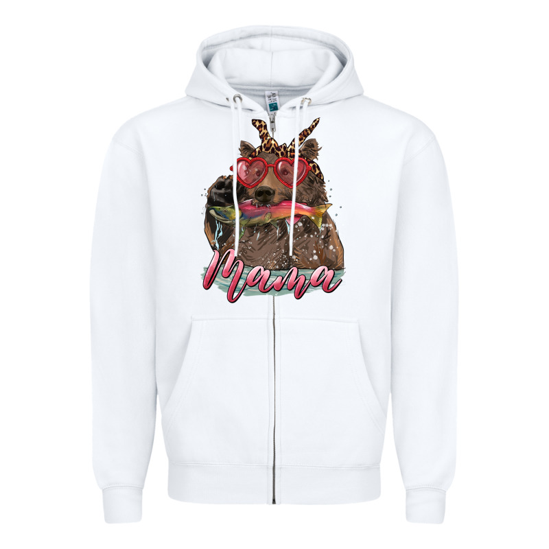 Mother's Day Glasses Leopard Bandana Mama Bear Hunting Fish Zipper Hoodie by RanaPortraitStore | Teevron