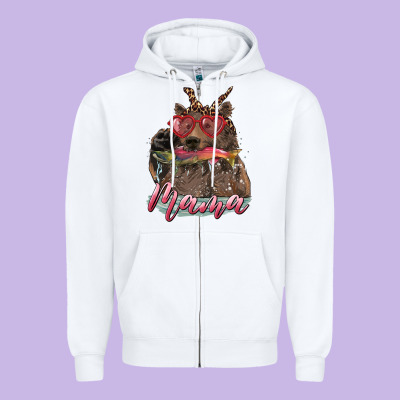 Mother's Day Glasses Leopard Bandana Mama Bear Hunting Fish Zipper Hoodie Designed By Ranaportraitstore