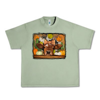 Oil Green fall cow Urban Heavy Tee - Jasminsmagicworld