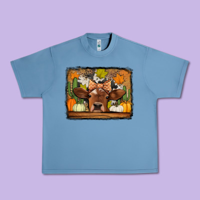 Fall Cow Urban Heavy Tee Designed By Jasminsmagicworld