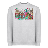 Heather Grey skeleton summer coffee cups Heavyweight Sweatshirt - Jasminsmagicworld