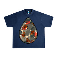 Navy african fabric pattern teardrop earrings Urban Heavy Tee - BundleAndBundleShop
