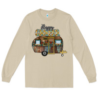 Mushroom Happy Camper Long Sleeve Tee - CowhideDigitalArt