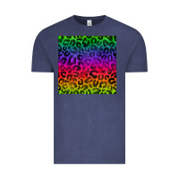 Vintage Denim colorful leopard seamless pattern Vintage Tee - BundleAndBundleShop