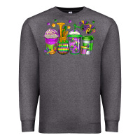 Charcoal Heather mardi gras coffee cups Premium Sweatshirt - Jasminsmagicworld