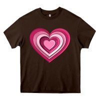 Chocolate Brown sweet heart olivia Heavy Core Tee - OliviaCreatesArt
