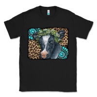 Black Floral Cow Leopard Gemstone Classic Tee - CowCowDesign