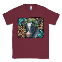 Burgundy Floral Cow Leopard Gemstone Classic Tee - CowCowDesign