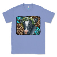 Colony Blue Floral Cow Leopard Gemstone Classic Tee - CowCowDesign
