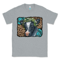 Heather Grey Floral Cow Leopard Gemstone Classic Tee - CowCowDesign