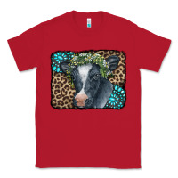 Red Floral Cow Leopard Gemstone Classic Tee - CowCowDesign