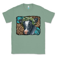 Sage Floral Cow Leopard Gemstone Classic Tee - CowCowDesign