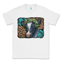 White Floral Cow Leopard Gemstone Classic Tee - CowCowDesign