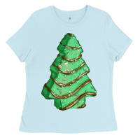 Baby Blue green christmas cake Ladies Tee - FaDigitalArtStudio